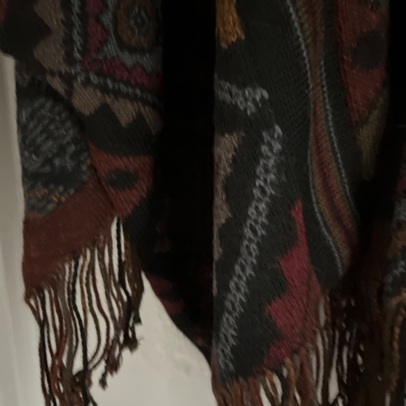 PERUVIAN CONNECTION 100% ALPACA HEAVY  RUANA - Picture 8 of 16